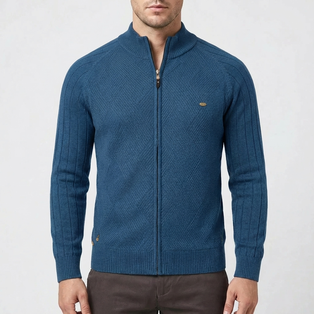 Full-Zip Ståkrage Cardigan
