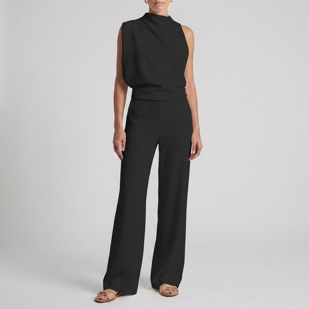Kvinnors eleganta ärmlösa jumpsuit