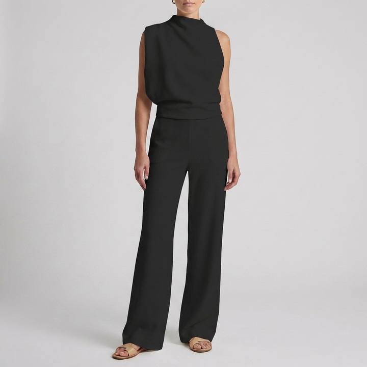 Kvinnors eleganta ärmlösa jumpsuit