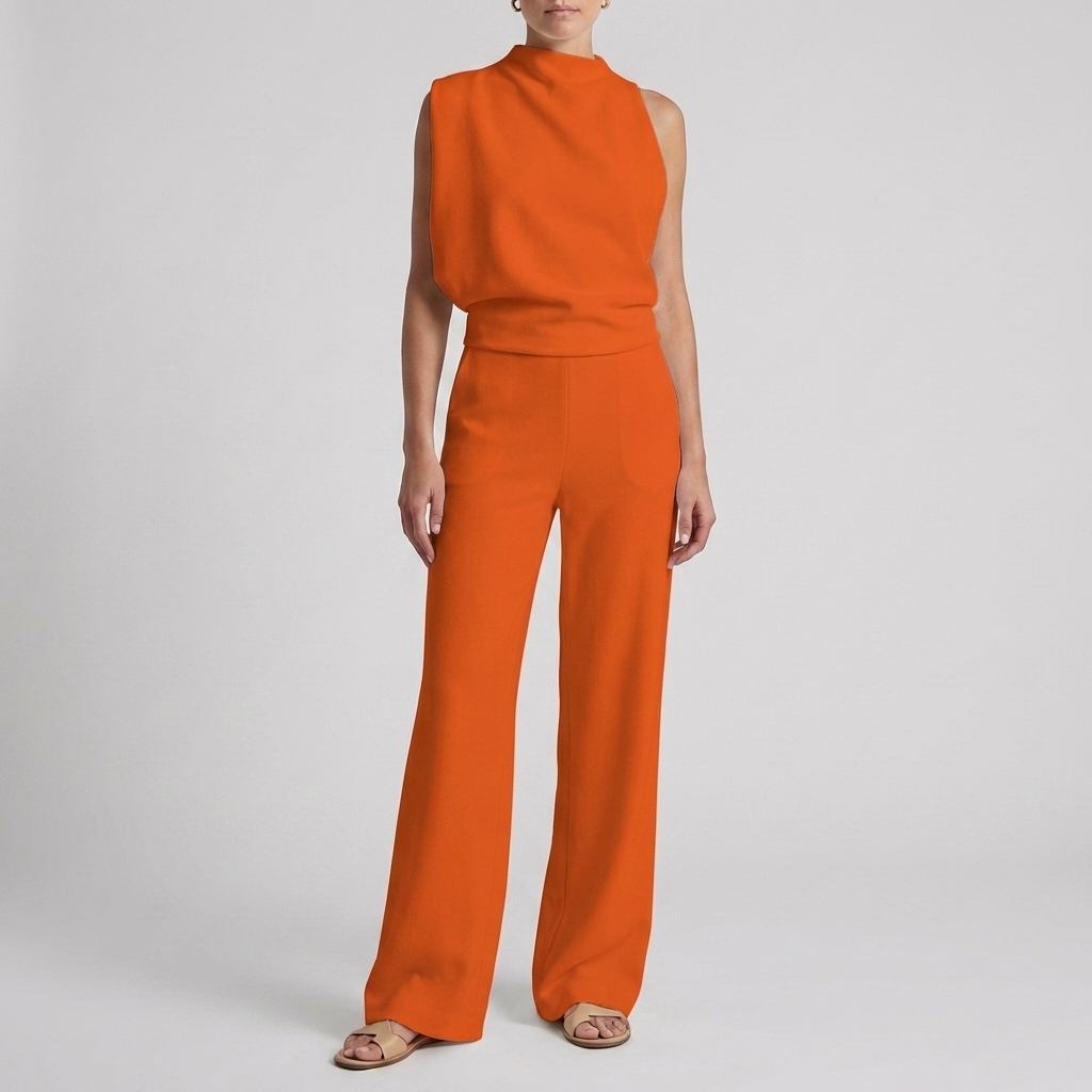 Kvinnors eleganta ärmlösa jumpsuit