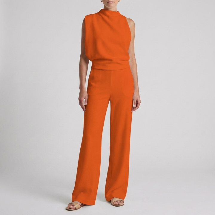 Kvinnors eleganta ärmlösa jumpsuit