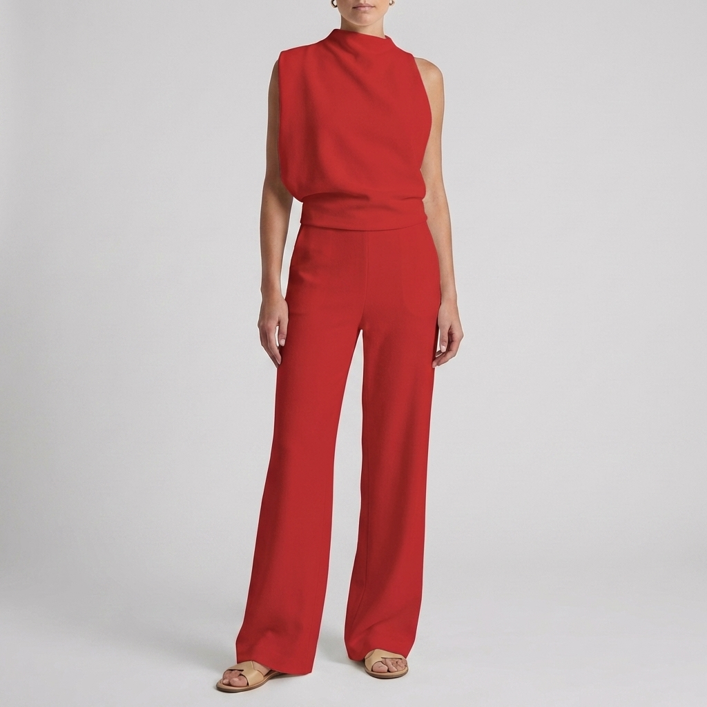 Kvinnors eleganta ärmlösa jumpsuit