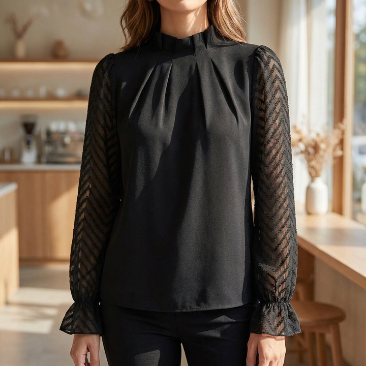 Elegant långärmad topp för kvinnor