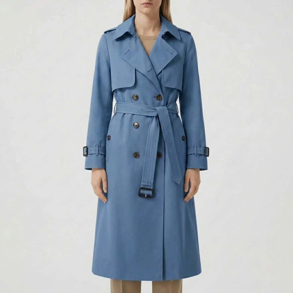 Dubbelknäppt Mittlång Trench Coat