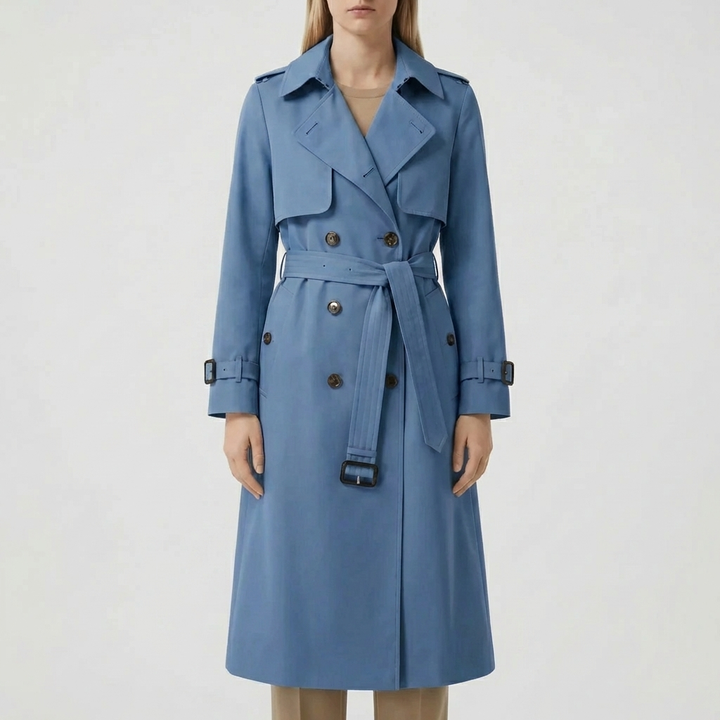 Dubbelknäppt Mittlång Trench Coat