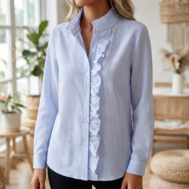 Elegant Långärmad Blus för Kvinnor
