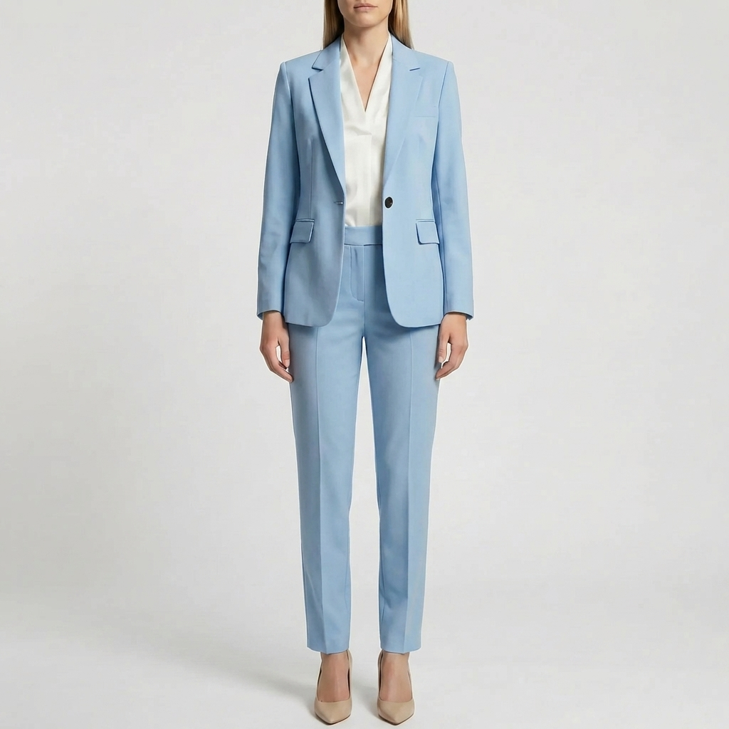 Notched Lapel Blazer Och Byxset