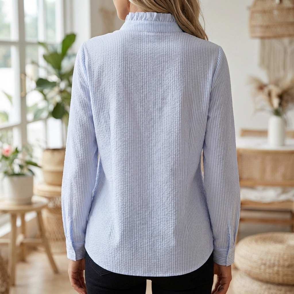 Elegant Långärmad Blus för Kvinnor