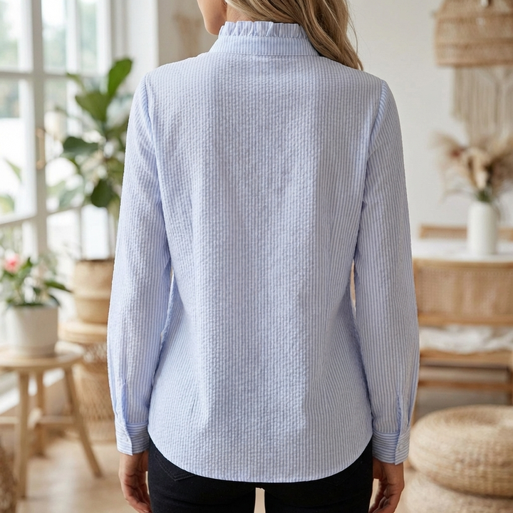 Elegant Långärmad Blus för Kvinnor
