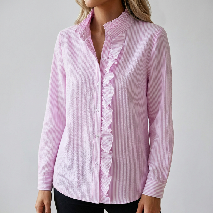 Elegant Långärmad Blus för Kvinnor