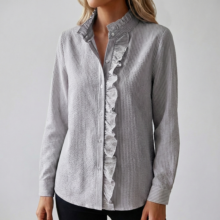 Elegant Långärmad Blus för Kvinnor