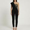 En-axel Paljett-Bodice Jumpsuit