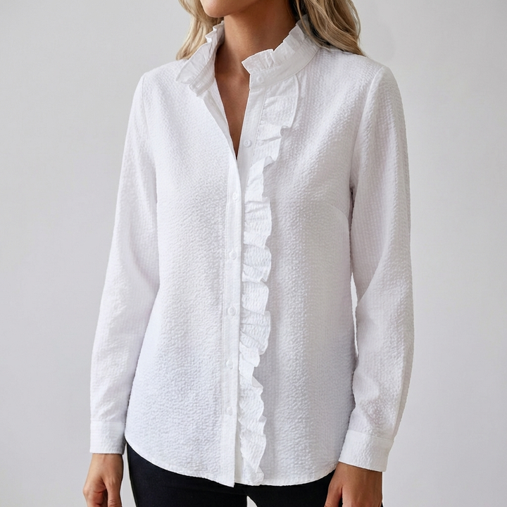 Elegant Långärmad Blus för Kvinnor