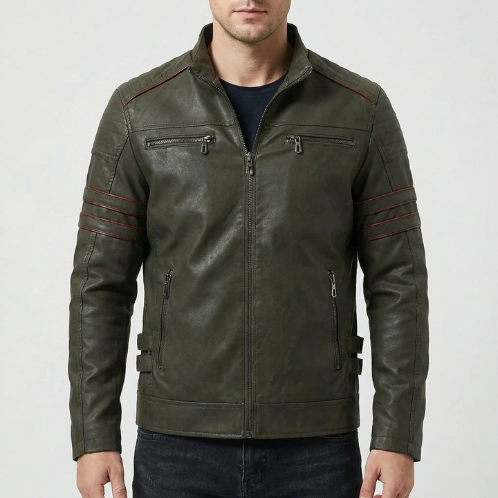 Skräddarsydd Biker-inspirerad Zip-Up Jacka