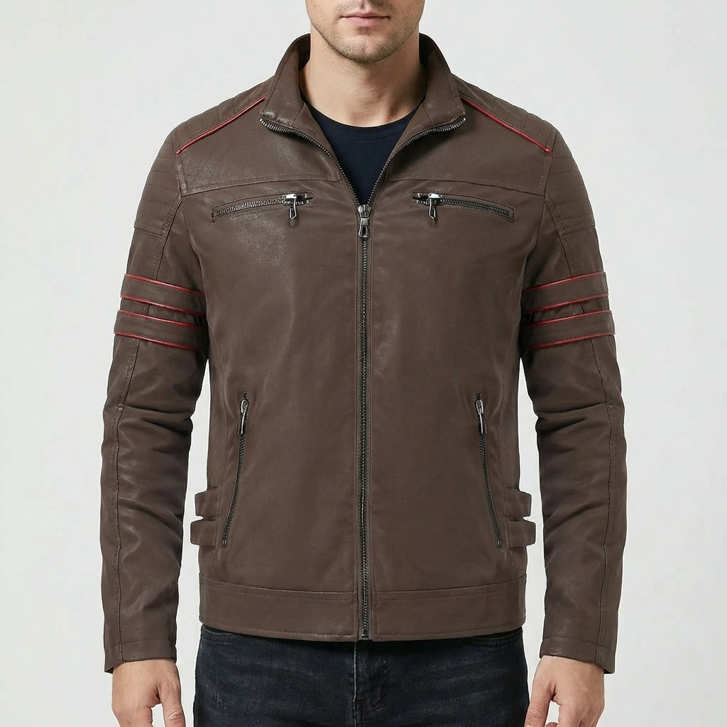 Skräddarsydd Biker-inspirerad Zip-Up Jacka