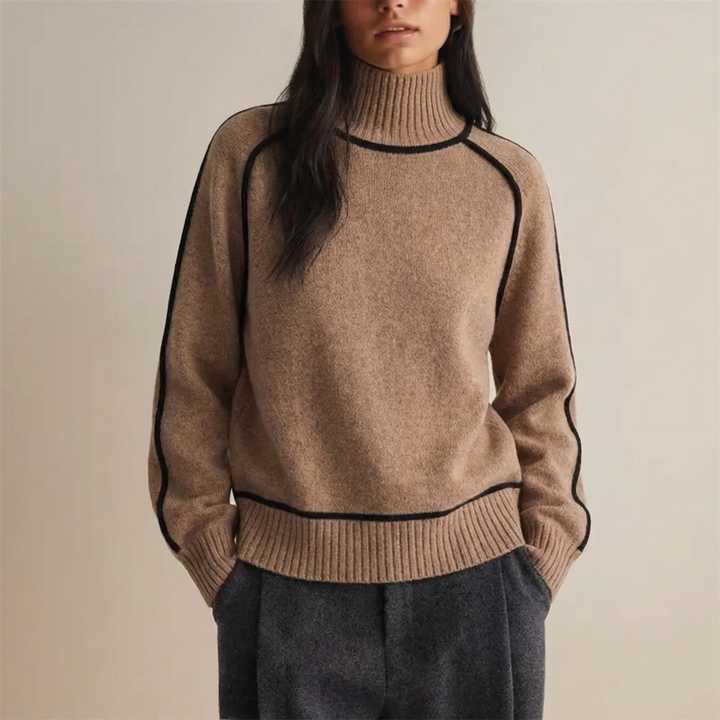 Luxe Fine Wool-liknande Turtleneck Tröja