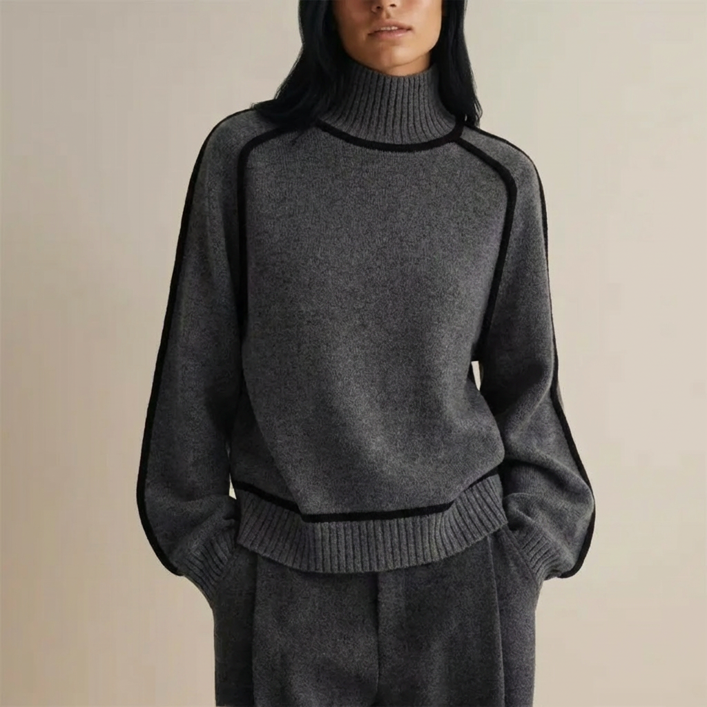 Luxe Fine Wool-liknande Turtleneck Tröja