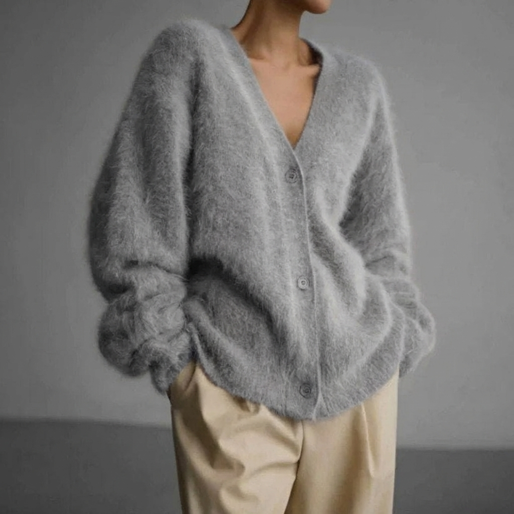 Fin Ull-liknande Cardigan
