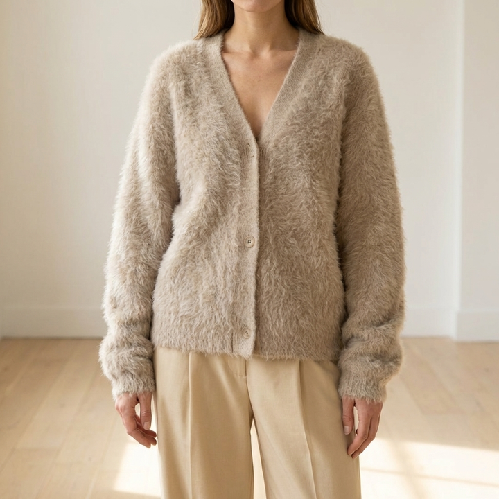Fin Ull-liknande Cardigan