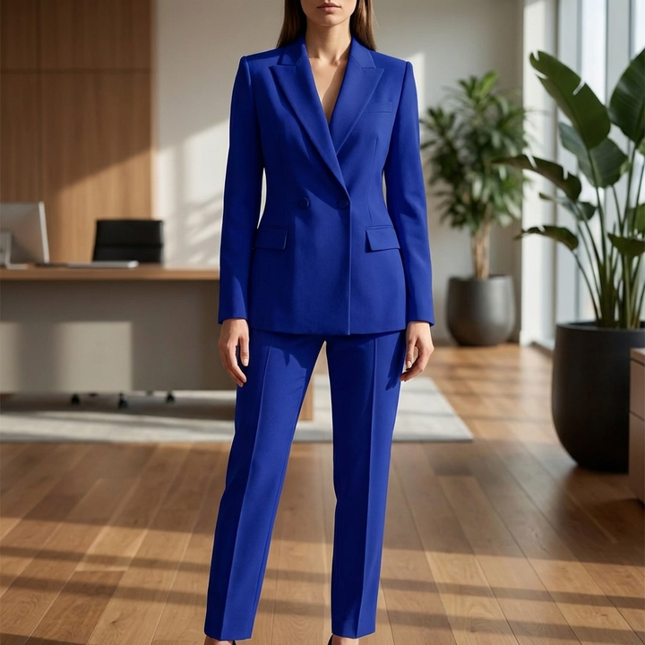 Stilig Blazer och Byx Set för Kvinnor