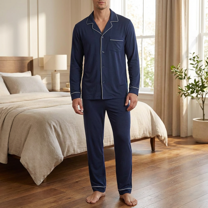 Bekväma Bomulls Pyjamas för Män