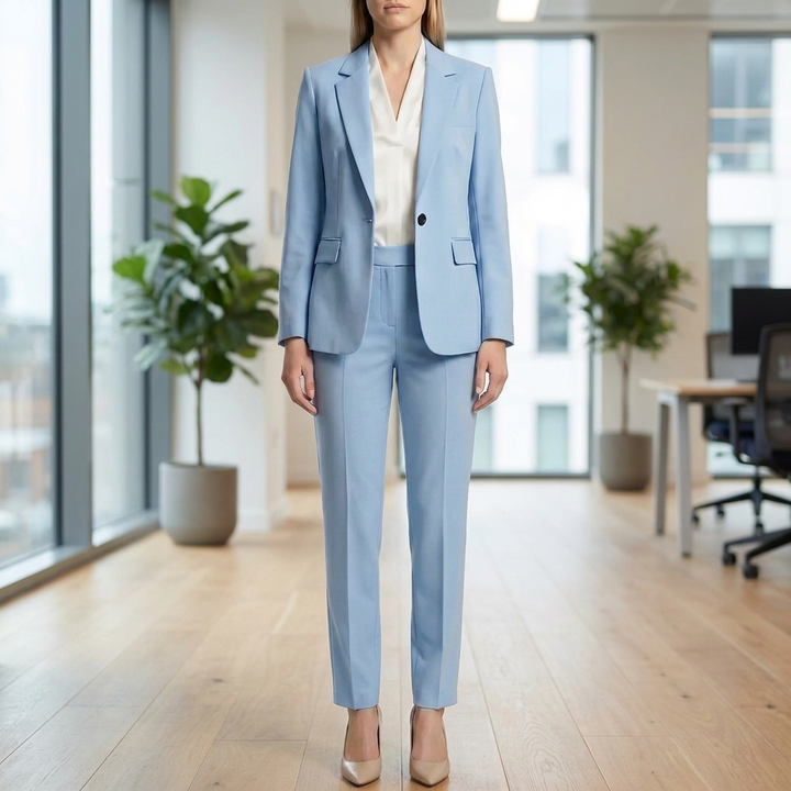 Notched Lapel Blazer Och Byxset