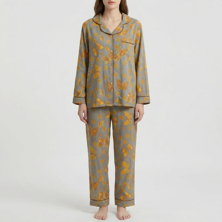 2-delat Butterfly Print Loungewear Set