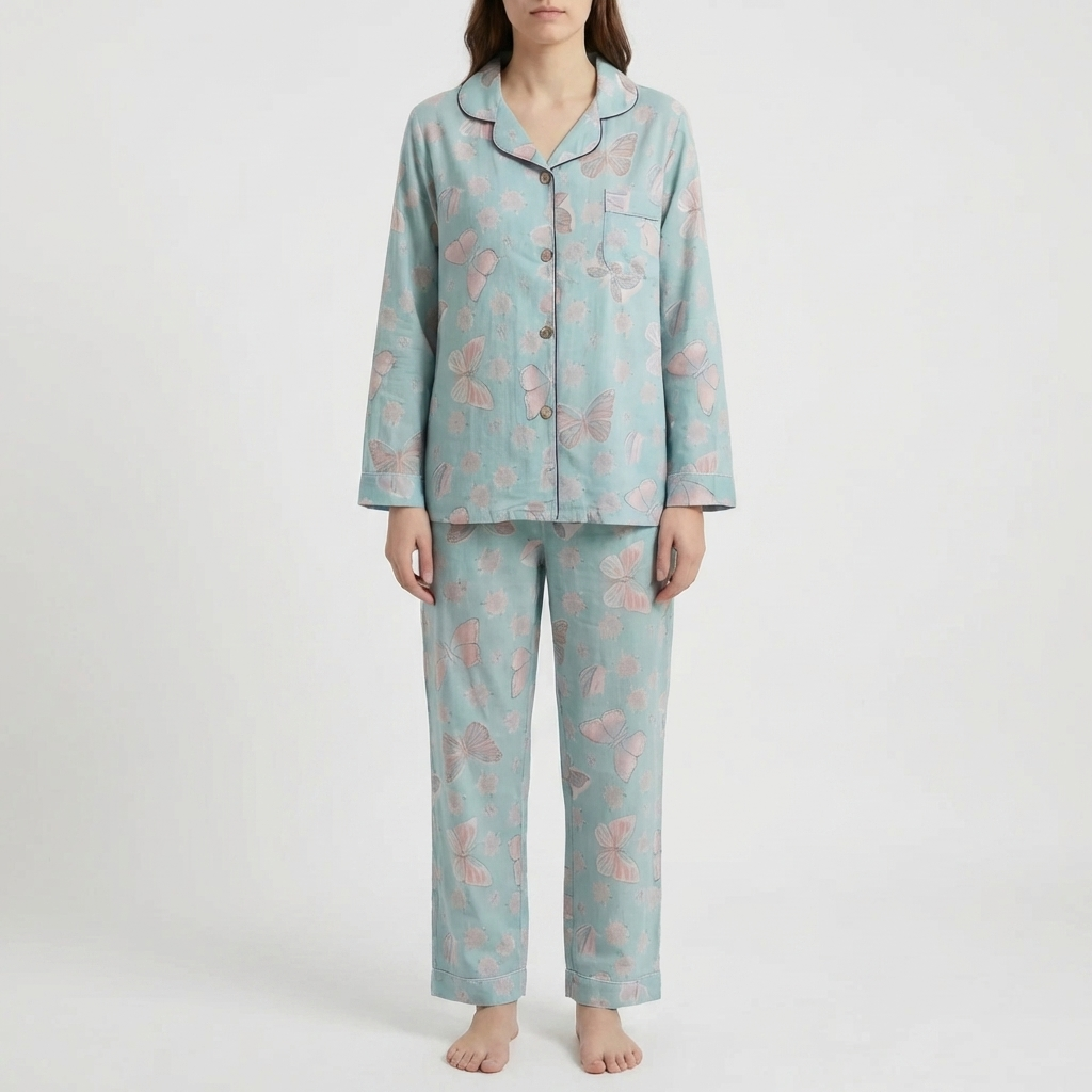 2-delat Butterfly Print Loungewear Set