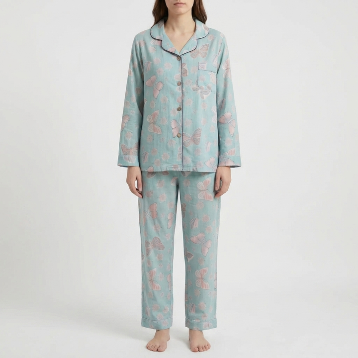 2-delat Butterfly Print Loungewear Set