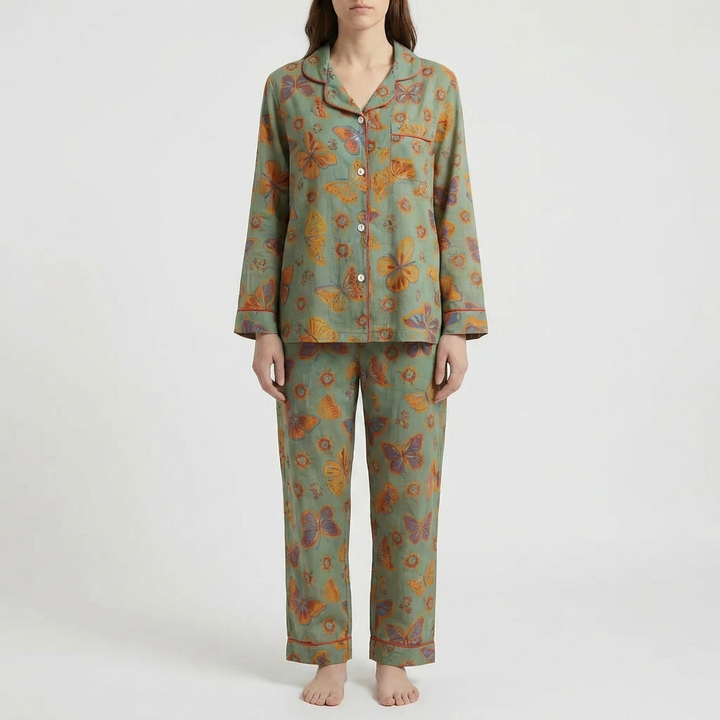 2-delat Butterfly Print Loungewear Set