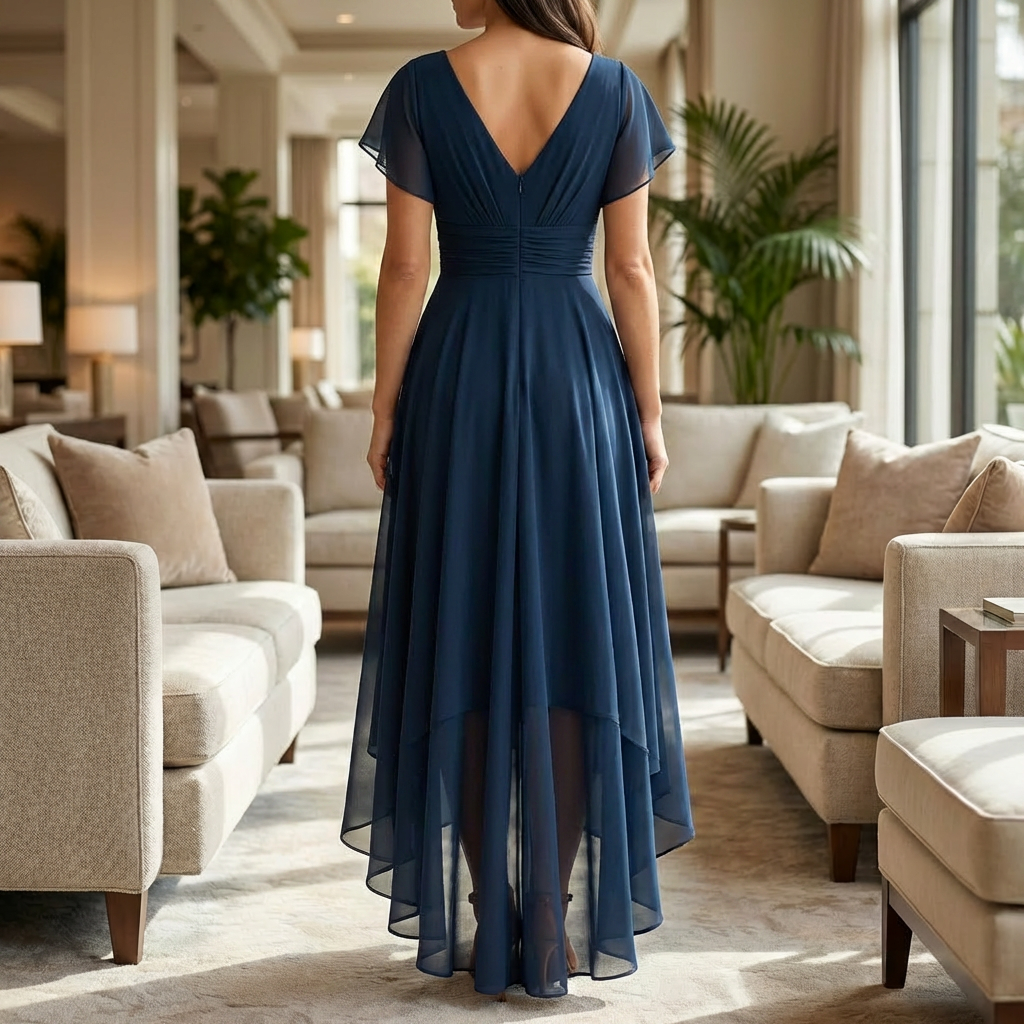 Elegant Tidlös Chiffon Kvällsklänning för Kvinnor