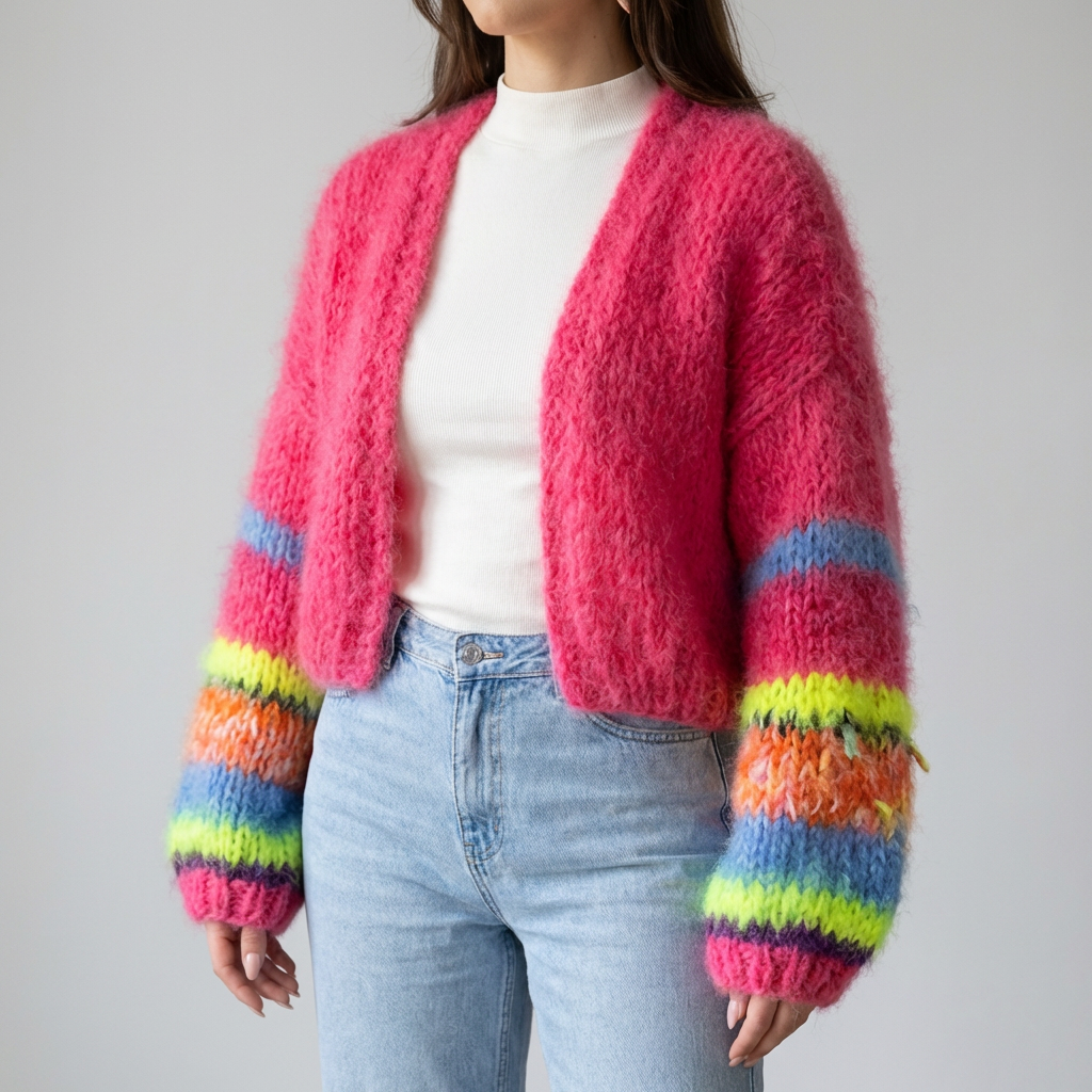Randig öppen fram cardigan för kvinnor