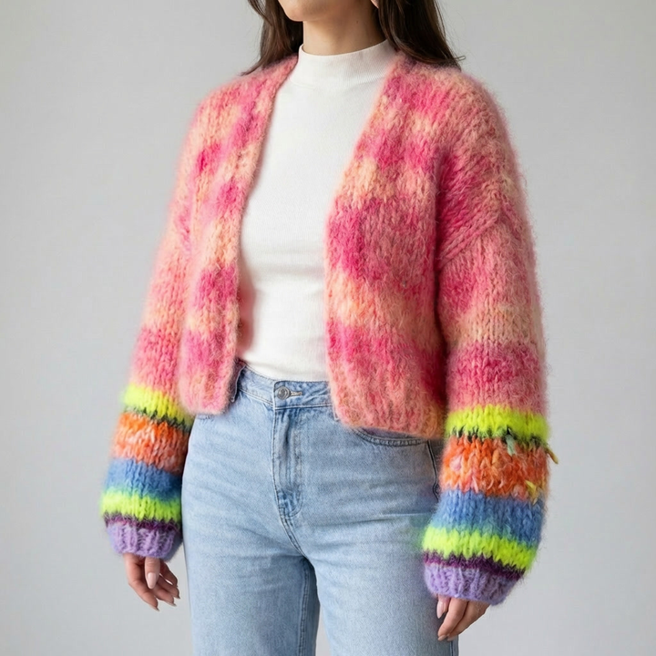 Randig öppen fram cardigan för kvinnor