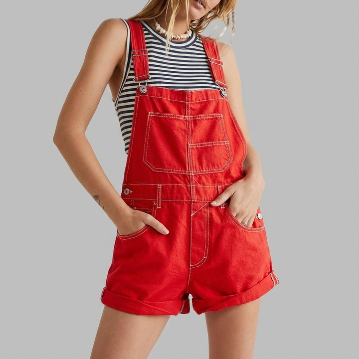 Ärmlös Denim Jumpsuit Casual Chic