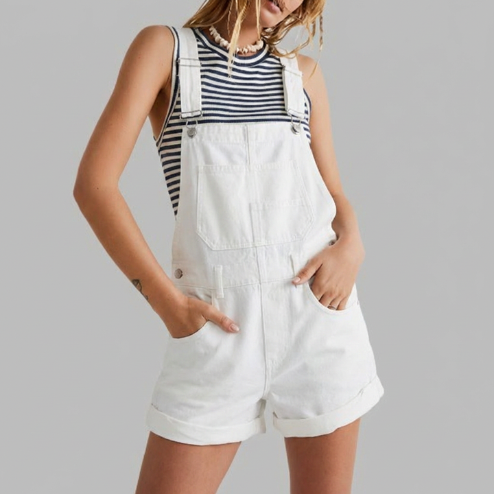 Ärmlös Denim Jumpsuit Casual Chic