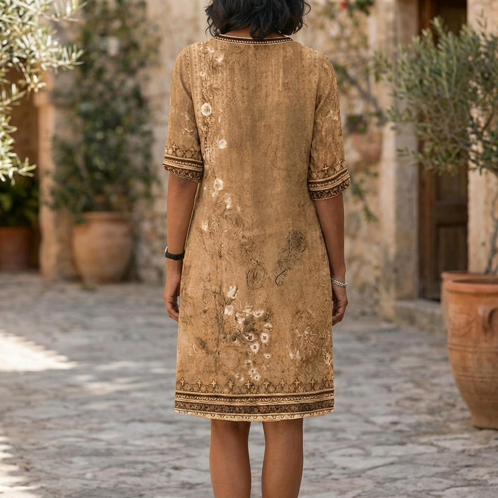 Enkelt och Komfortabelt Boho Blommig Volangklänning