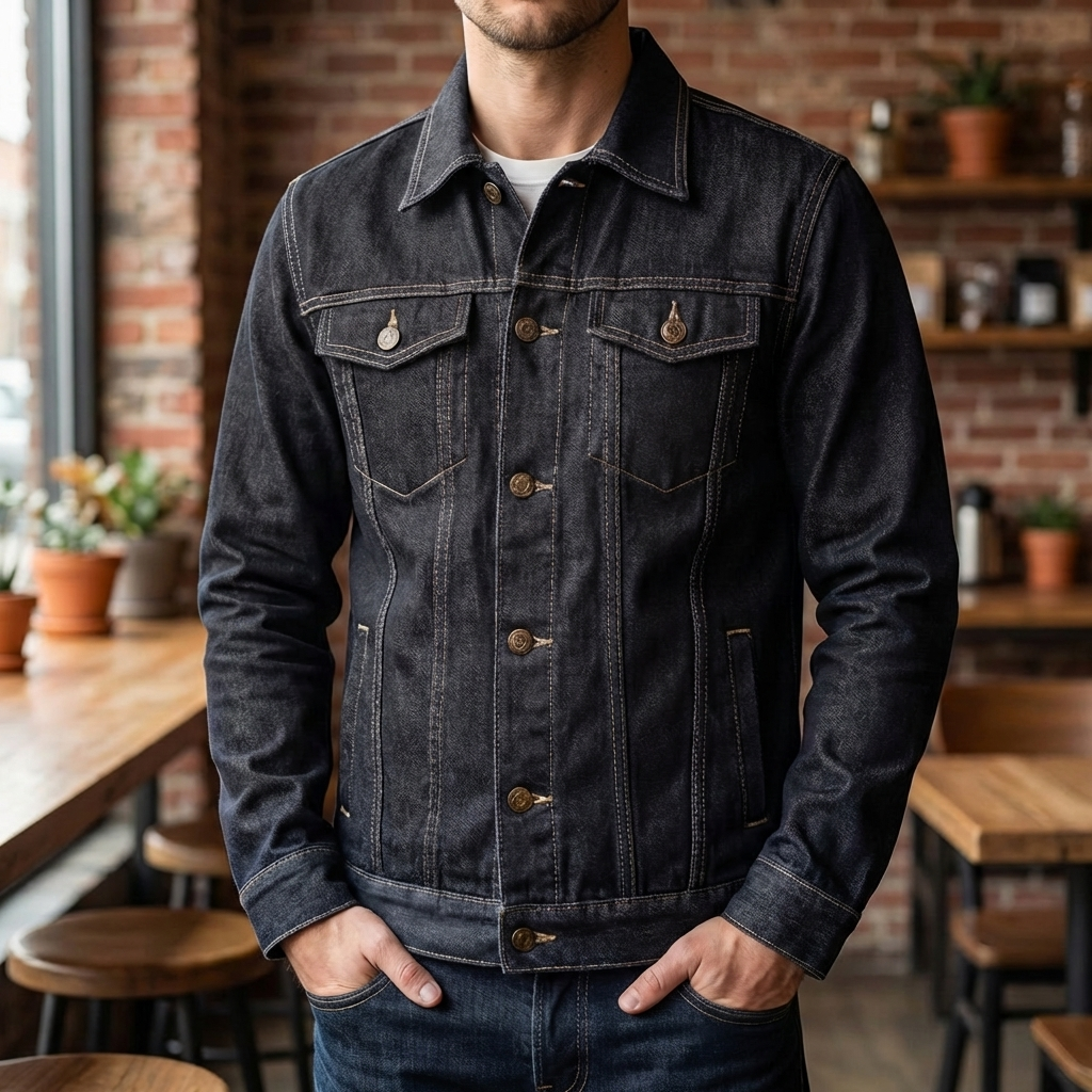 Denim Trucker Jacka för Män