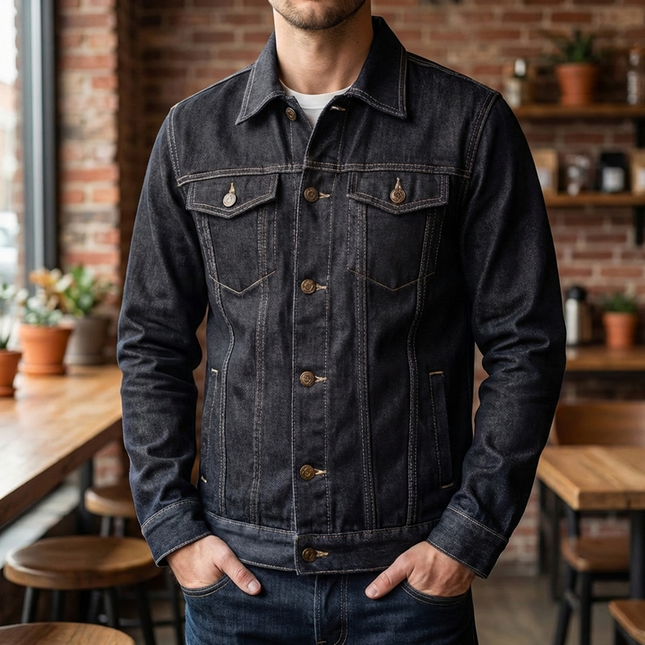 Denim Trucker Jacka för Män