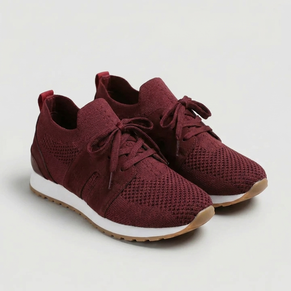 Snörning Nät Överdel Avslappnad Sneaker för Kvinnor