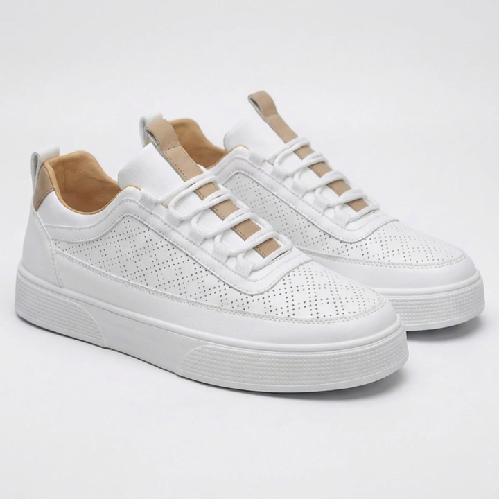 Låg-Top Snörning Läder Sneaker för Män