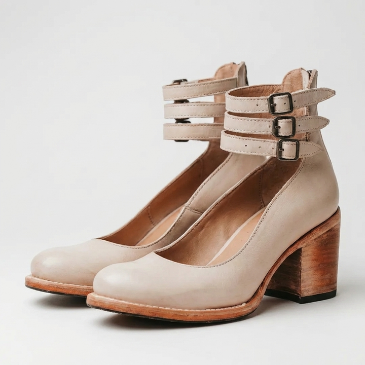 Vintage-inspirerad Chunky Hæl Pump