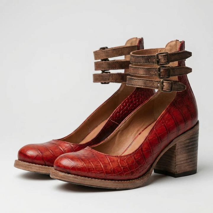 Vintage-inspirerad Chunky Hæl Pump