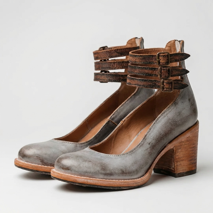 Vintage-inspirerad Chunky Hæl Pump
