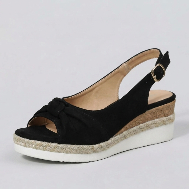 Öppen Tå Crossover Rem Wedge Sandal för Kvinnor