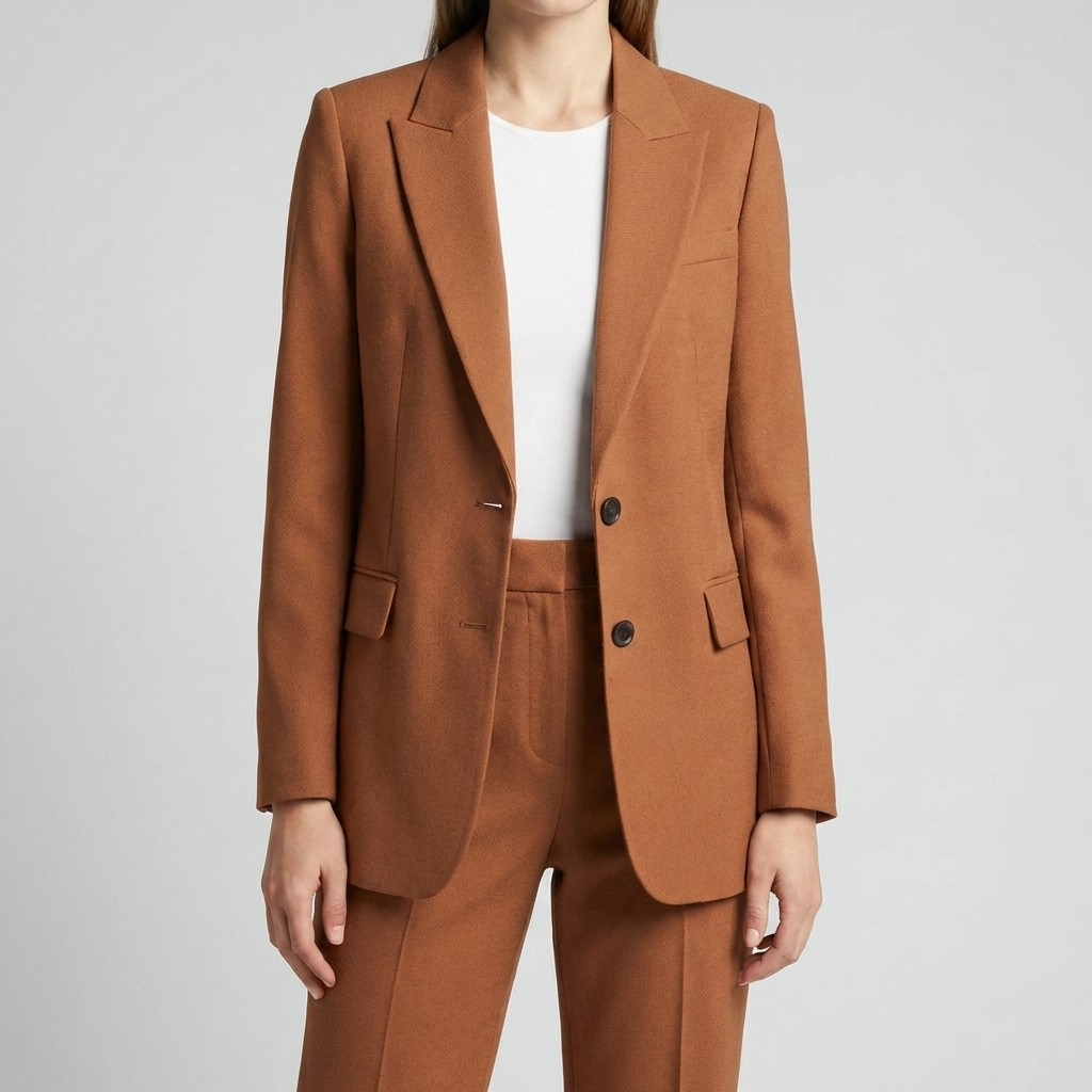 Strukturerad Blazer Och Byxkostym Set för Kvinnor