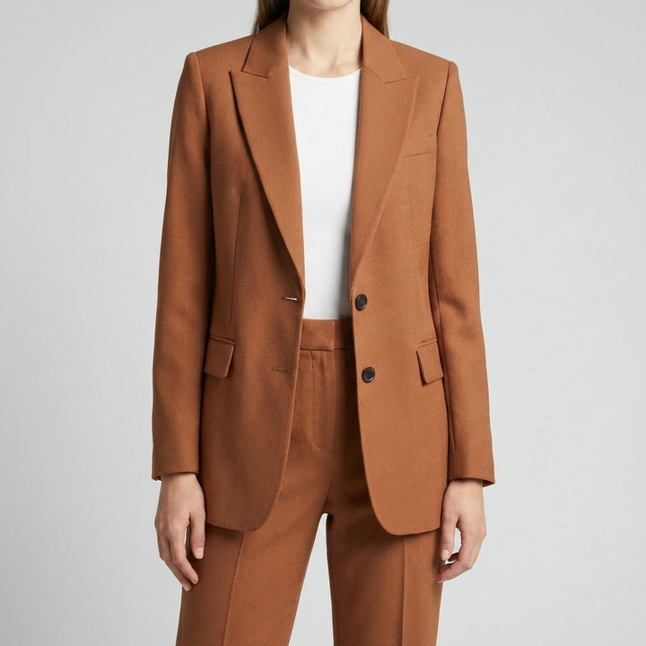 Strukturerad Blazer Och Byxkostym Set för Kvinnor
