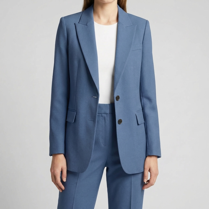 Strukturerad Blazer Och Byxkostym Set för Kvinnor