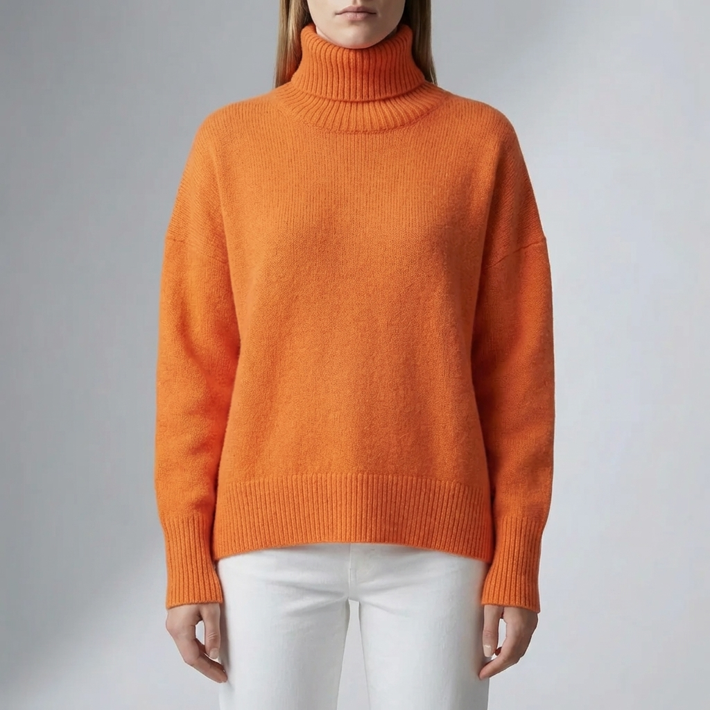 Stickad Turtleneck Tröja För Kvinnor