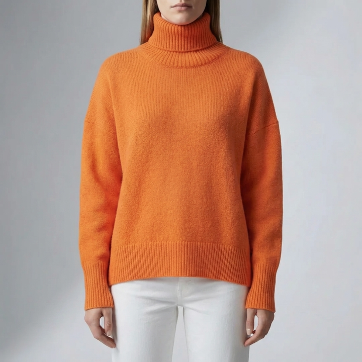 Stickad Turtleneck Tröja För Kvinnor