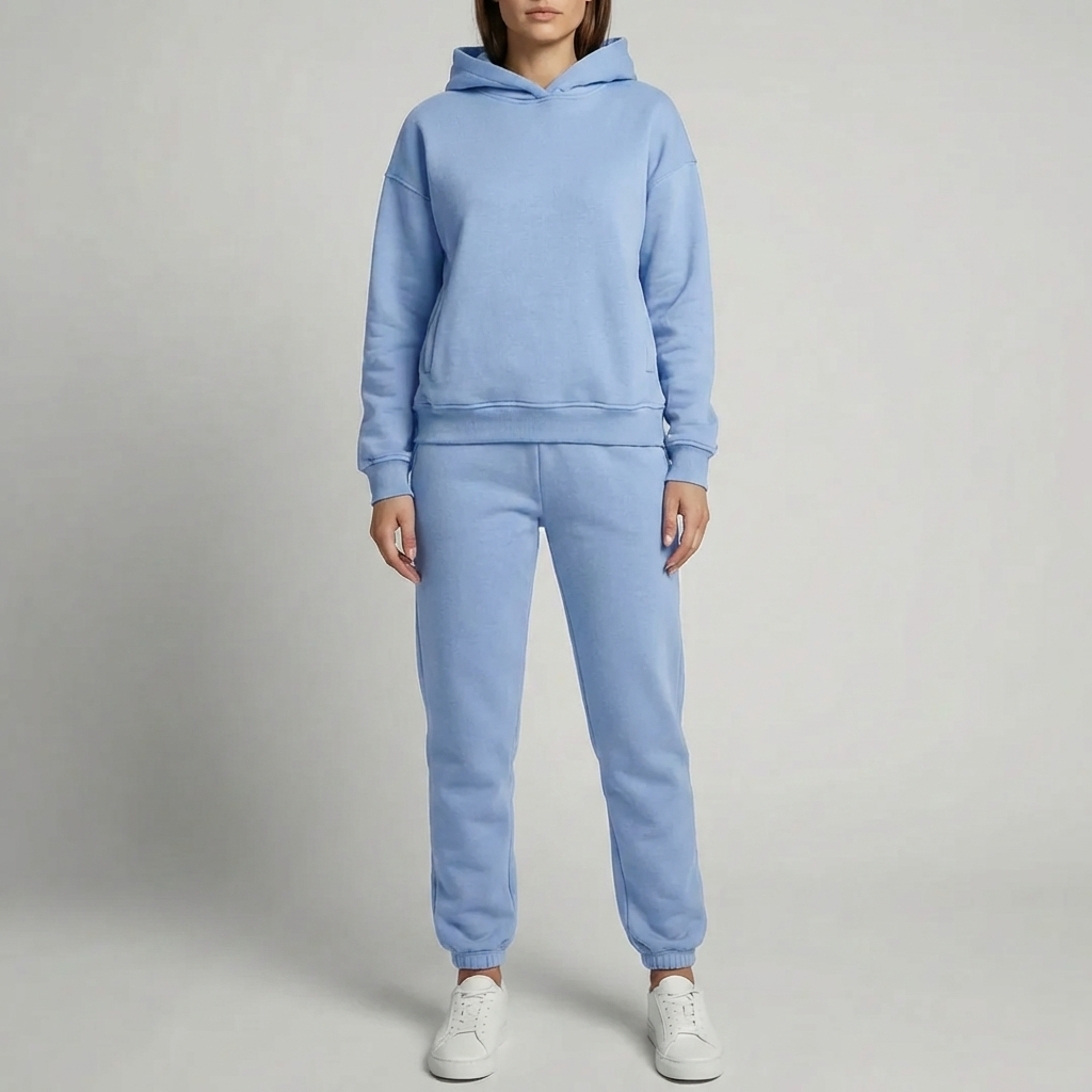 Matchande Hoodie Och Jogger Set för Kvinnor